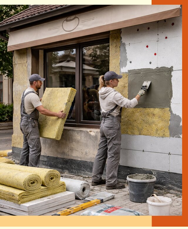 Утепление кафе в Калининграде от 4250 руб/м2 — комплексно под ключ | ТепломастерКлн